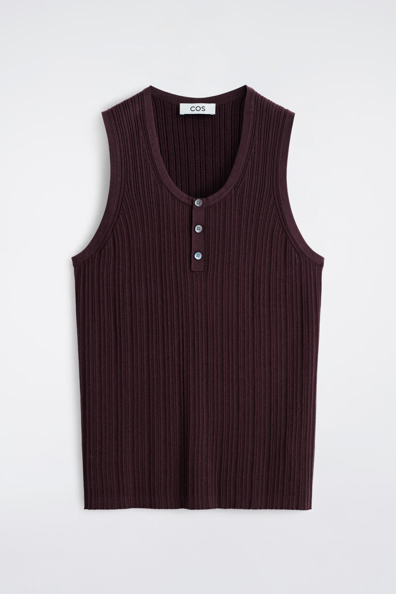 COS シルクコットン素材の ヘンリータンクトップ