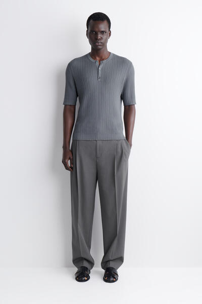 COS シルクコットン ヘンリーTシャツ