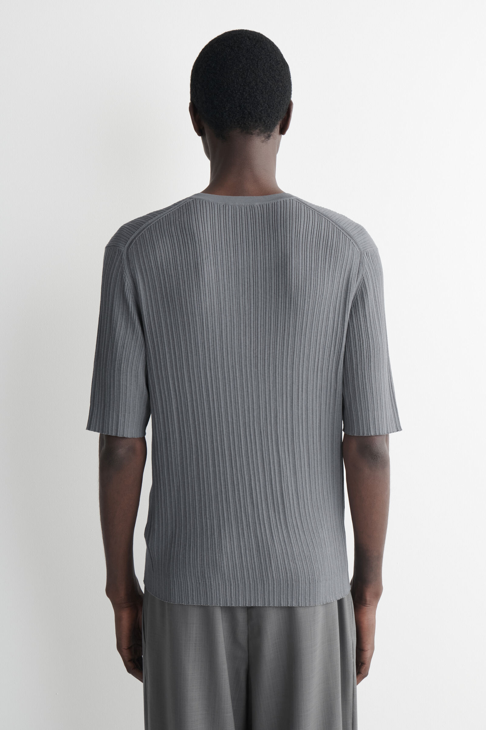 SILK-COTTON HENLEY T-SHIRT シルクコットン ヘンリーTシャツ スレート