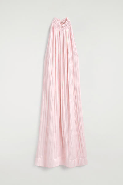 COS シワ加工サテン ミディワンピース