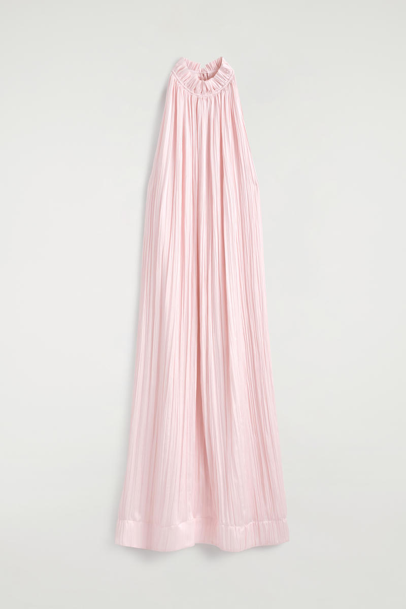 COS シワ加工サテン ミディワンピース