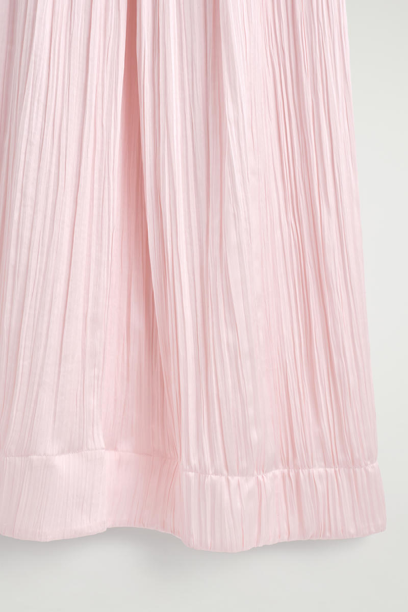 COS シワ加工サテン ミディワンピース