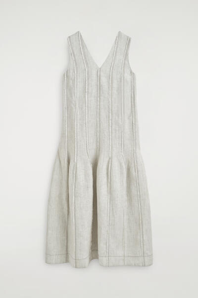 COS スカルプテッド プリーツ リネンワンピース