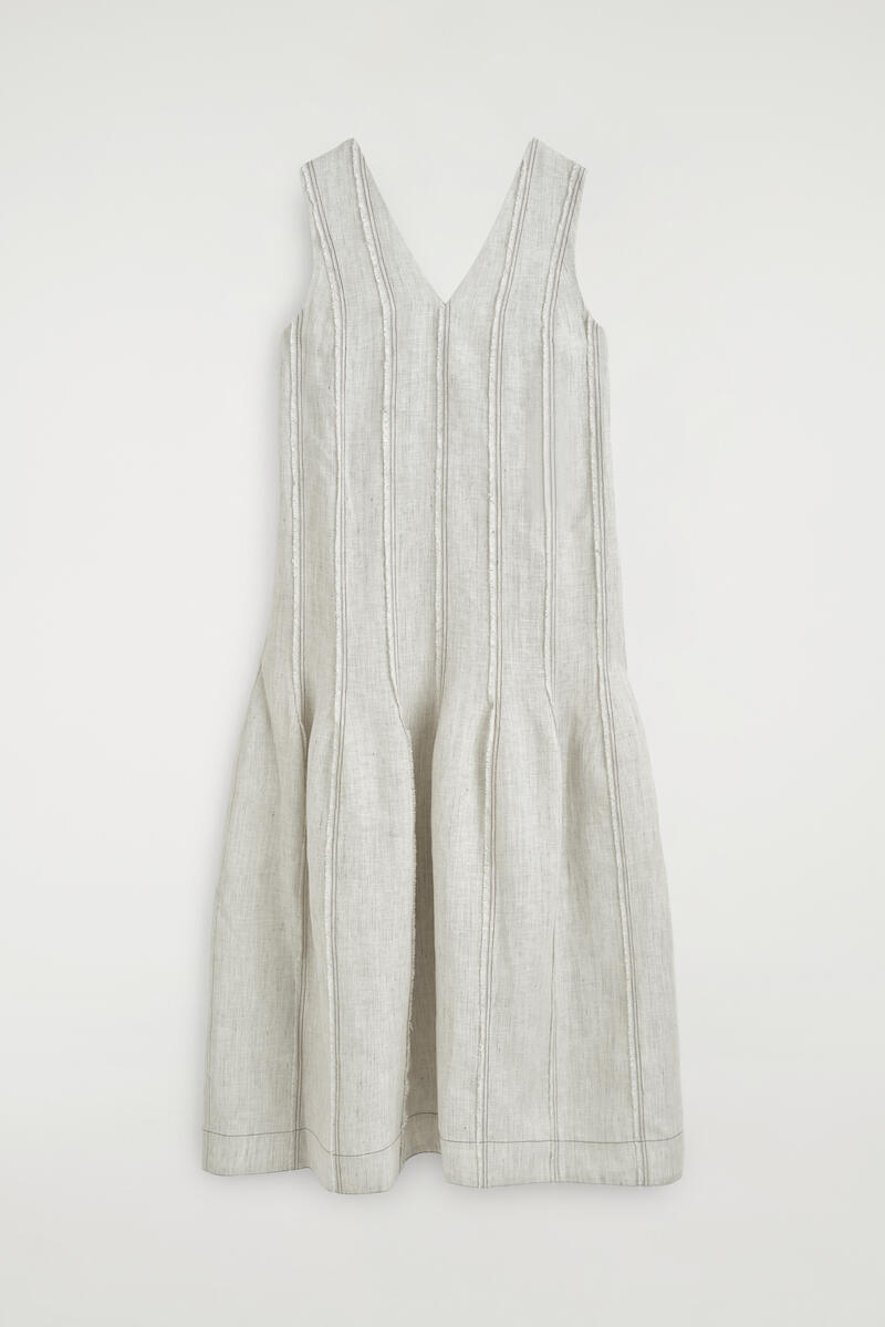 COS スカルプテッド プリーツ リネンワンピース