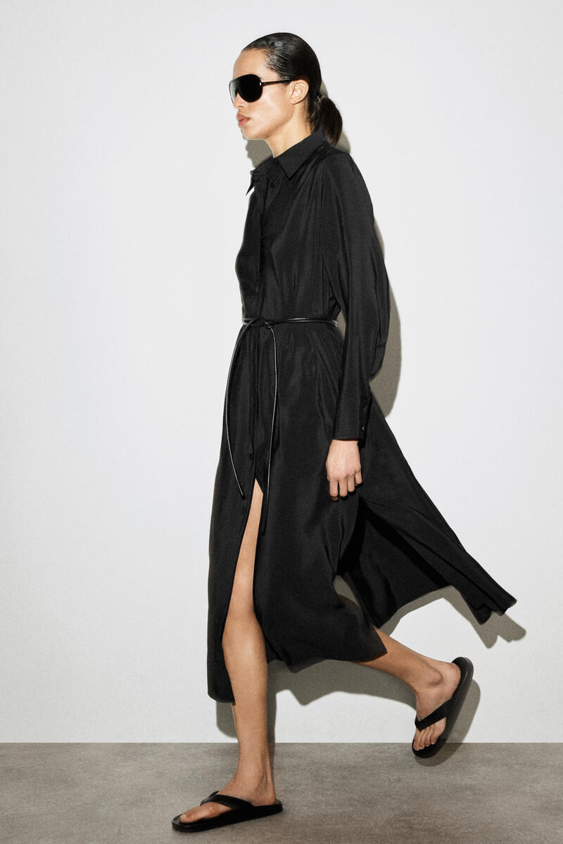 COS フルイド ミディシャツワンピース