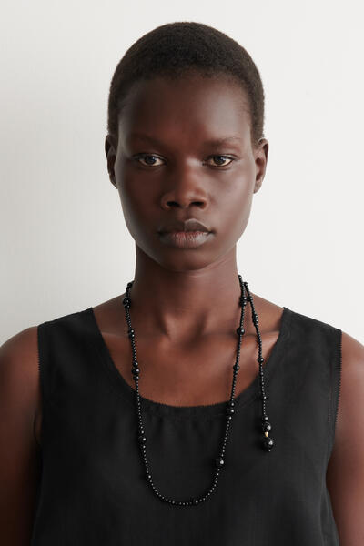 COS ビーズアゲートネックレス