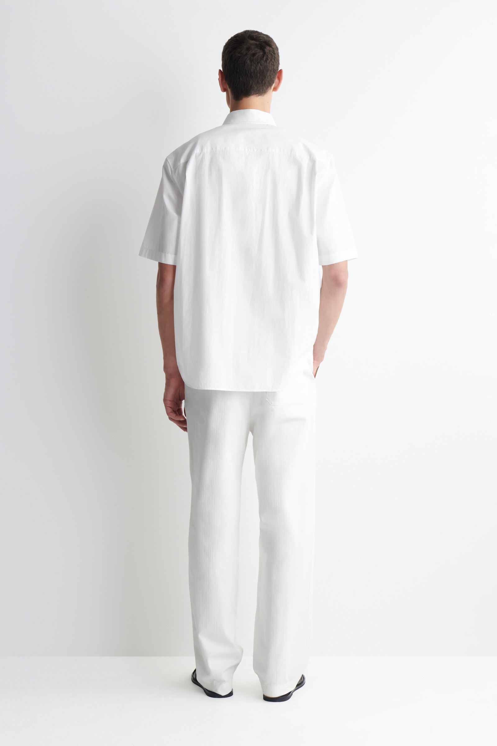 DENIM-HERRINGBONE RELAXED-FIT TAPERED TROUSERS デニムヘリンボーン