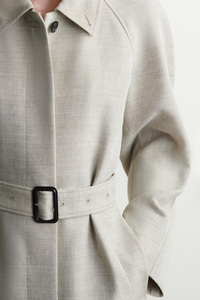 COS リネンウール ロングトレンチコート