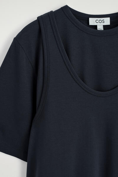 COS レイヤードジャージー ミニTシャツ ワンピース