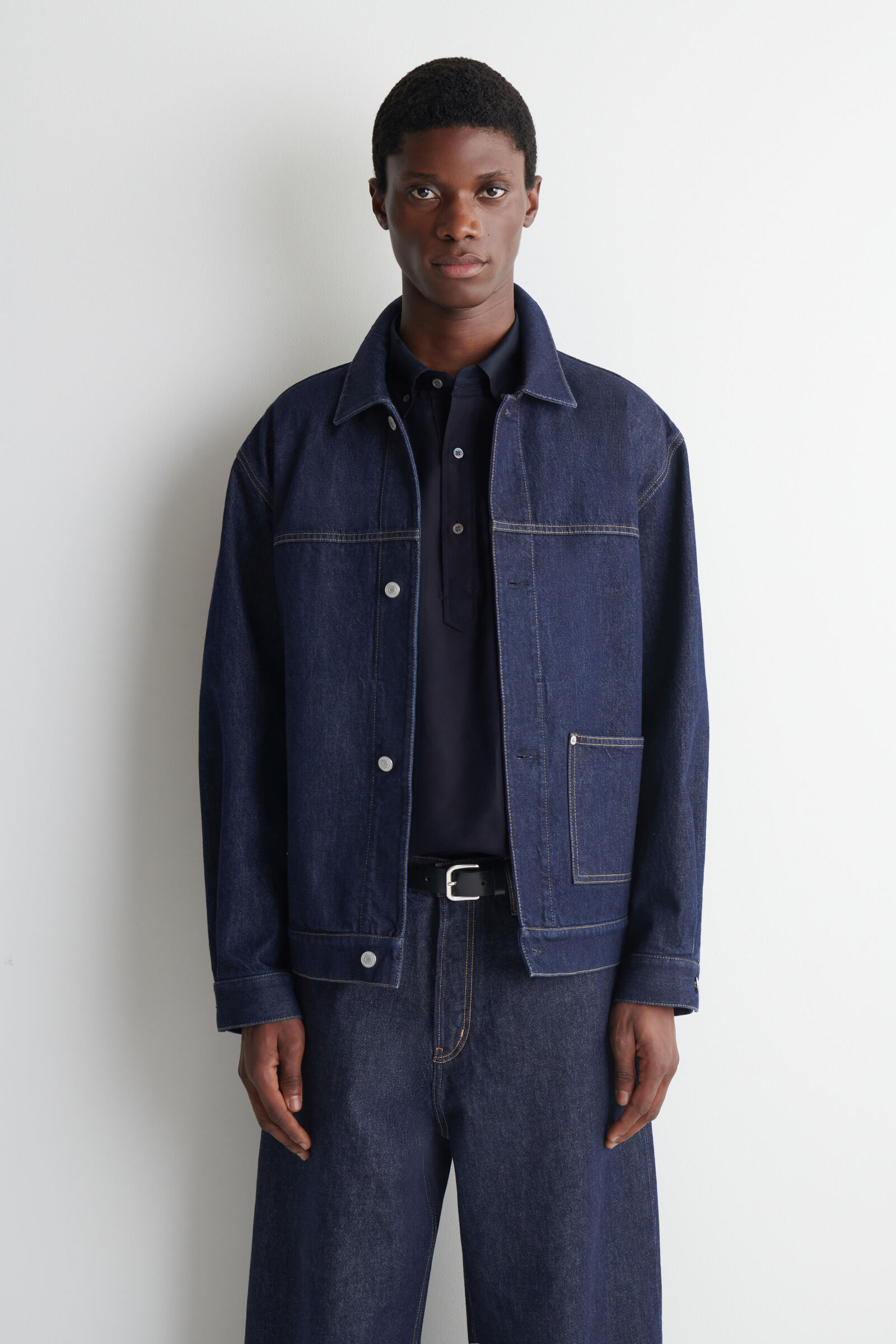 DENIM SHIRT JACKET デニム シャツジャケット ダークブルー｜COS コス