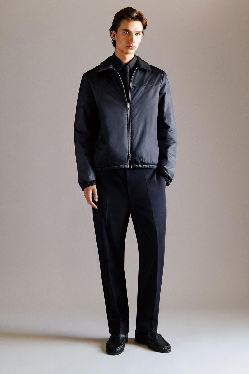 PADDED NYLON ZIP-UP BOMBER JACKET パデッド ナイロンジップアップ
