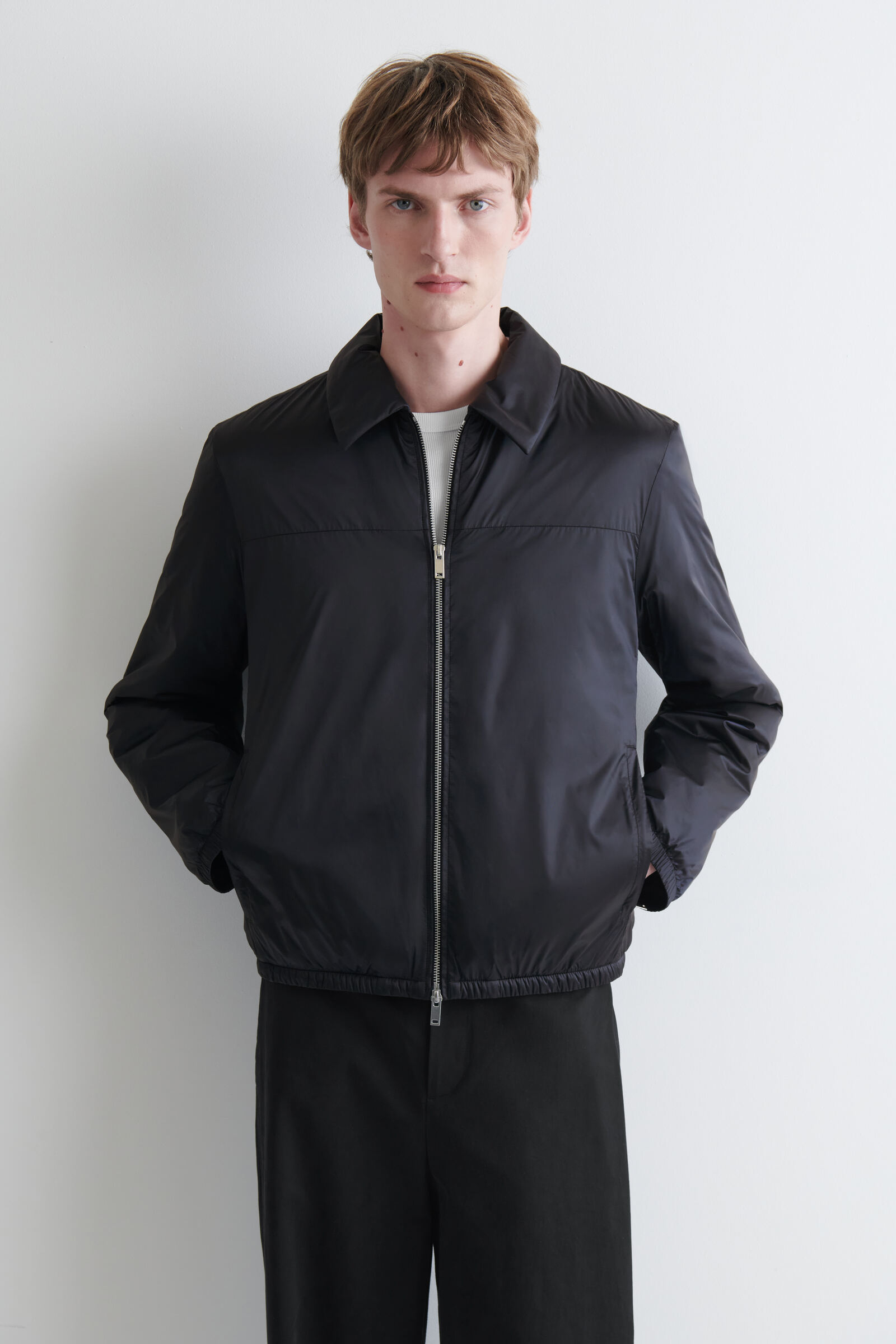 PADDED NYLON ZIP-UP BOMBER JACKET パデッド ナイロンジップアップ 