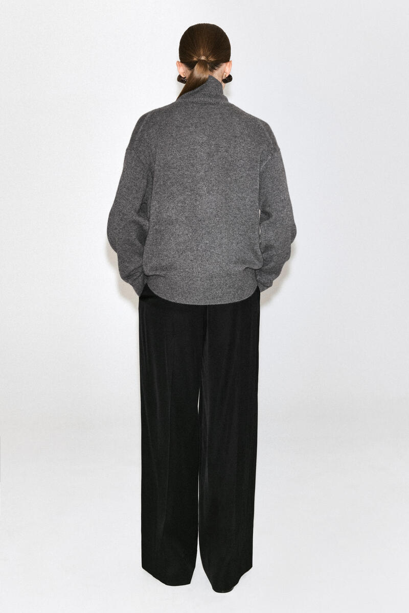 COS スカルプテッド カシミヤファネルネックカーディガン