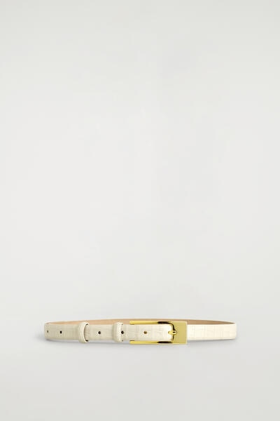 COS 伸びやかなバックルのレザーベルト