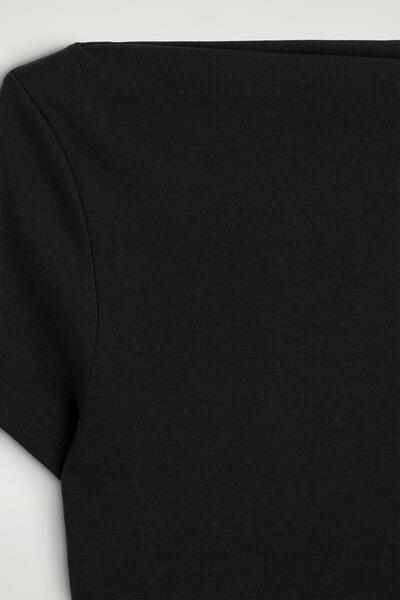 COS スリム ボートネック コットン Tシャツ