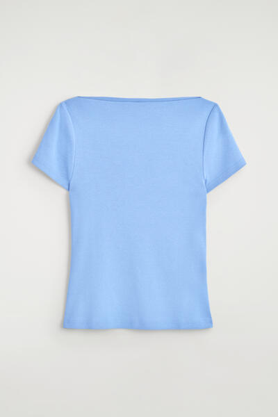 COS スリム ボートネック コットン Tシャツ