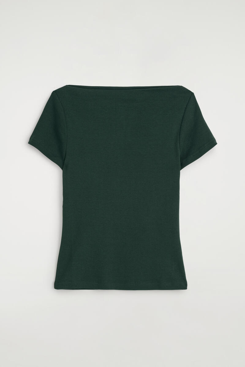 COS スリム ボートネック コットン Tシャツ
