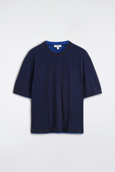 COS レイヤードニットコットンTシャツ