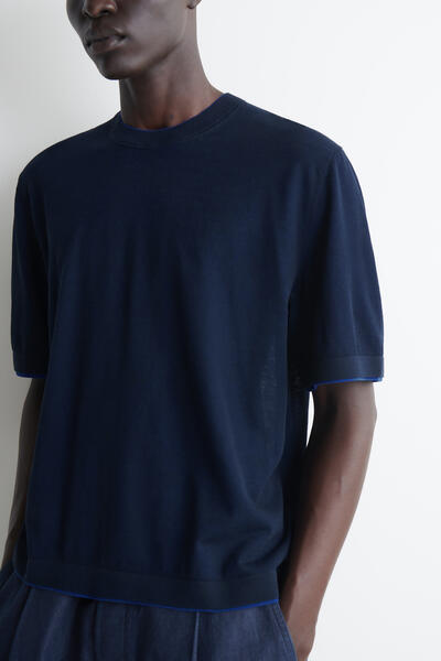 COS レイヤードニットコットンTシャツ