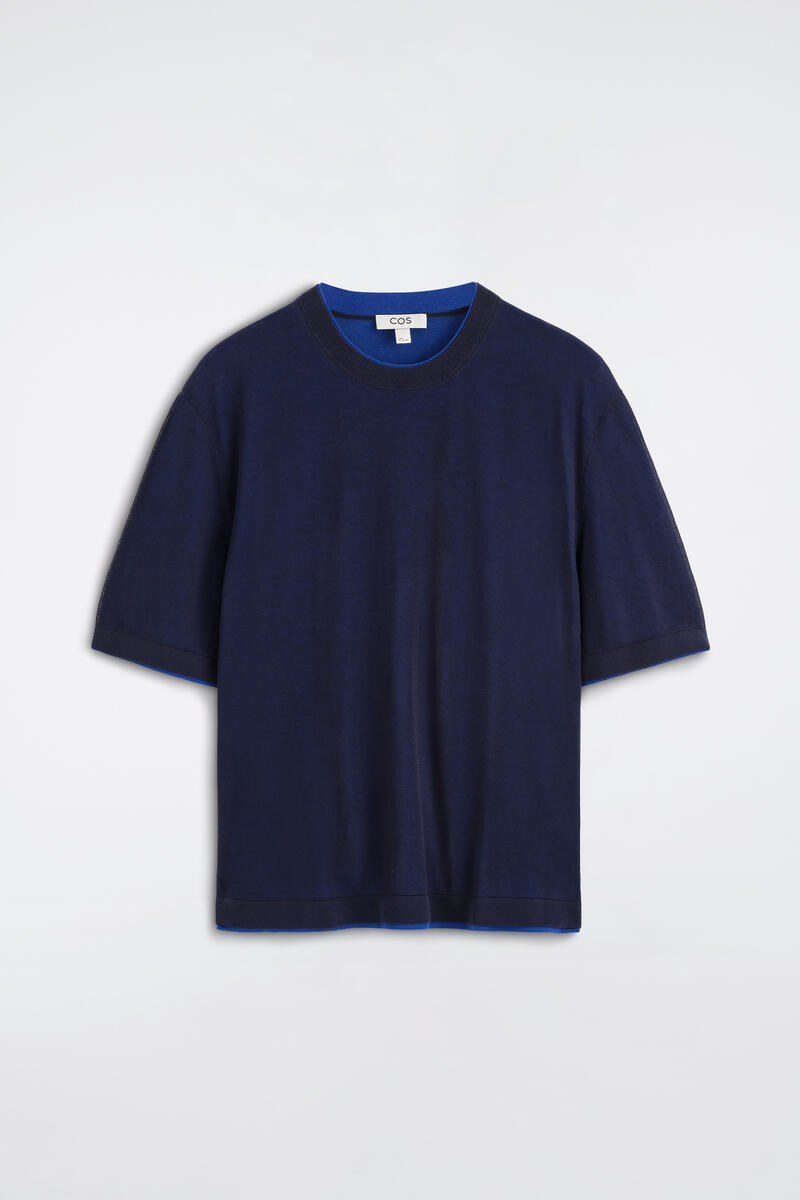 COS レイヤードニットコットンTシャツ