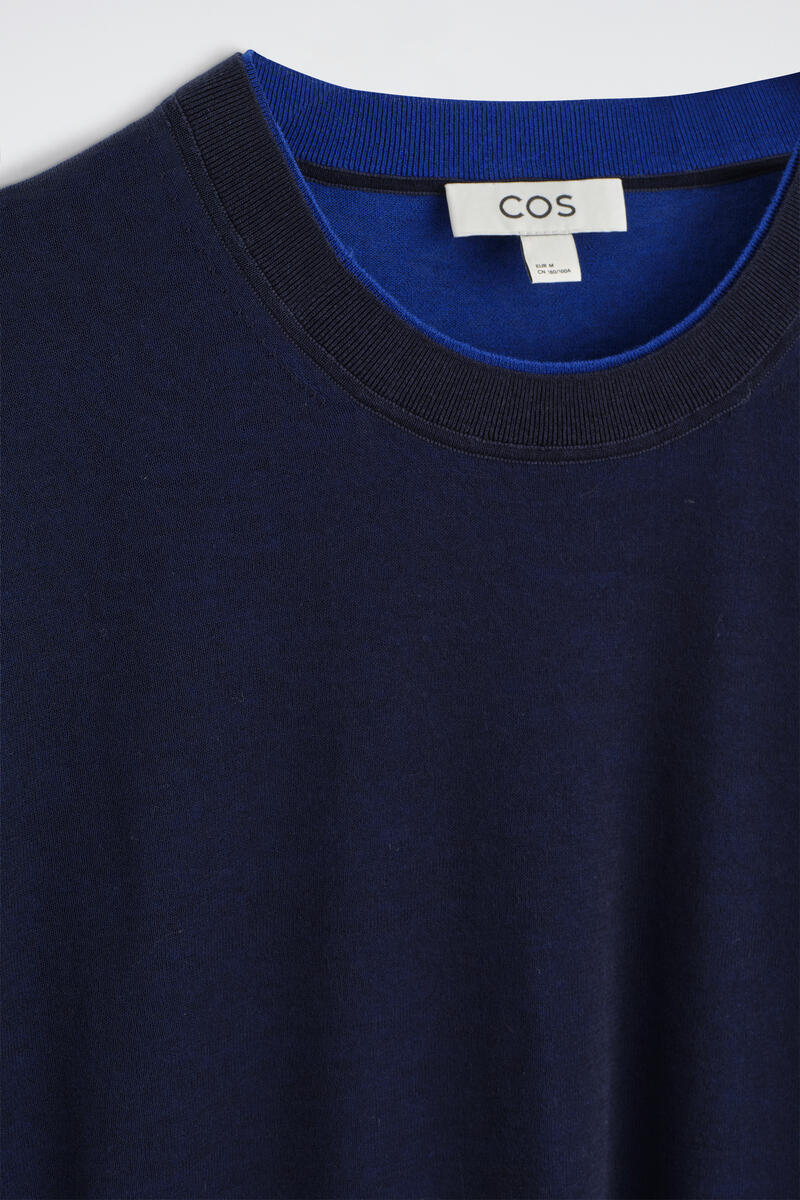 COS レイヤードニットコットンTシャツ