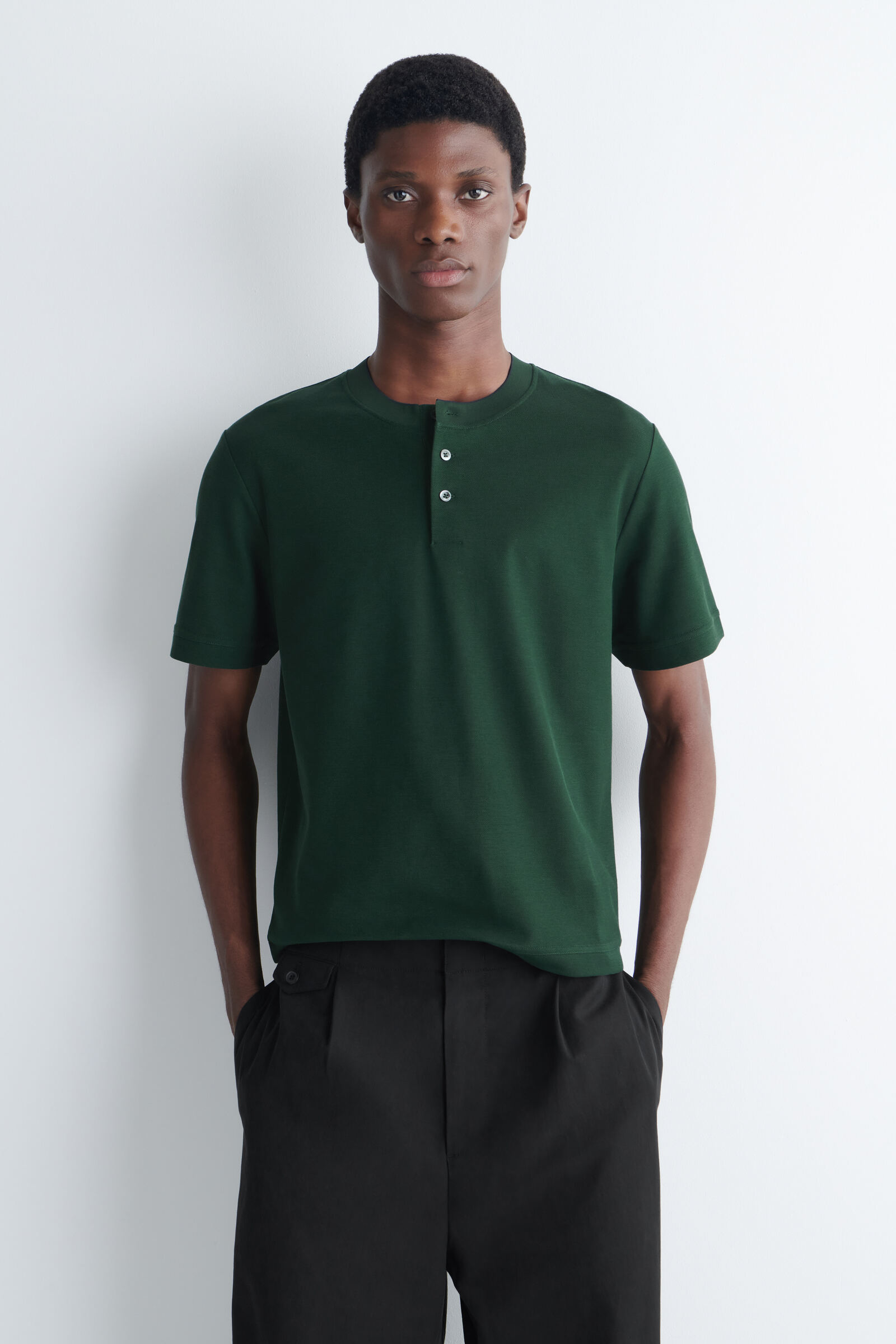 LIGHTWEIGHT COTTON-PIQUE HENLEY TOP ライトウェイト コットンピケ