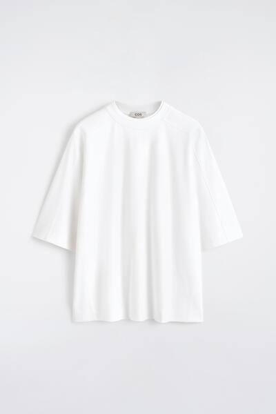 COS オーバーサイズ インターロック コットンTシャツ