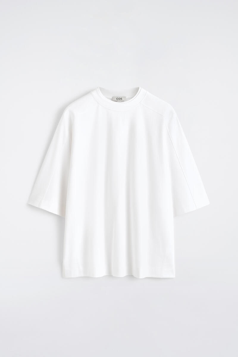 COS オーバーサイズ インターロック コットンTシャツ