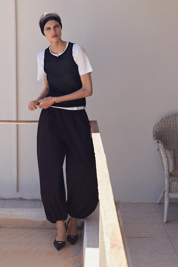 COS リブ シルクタンクトップ