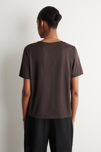 COS UネックライトウェイトコットンTシャツ