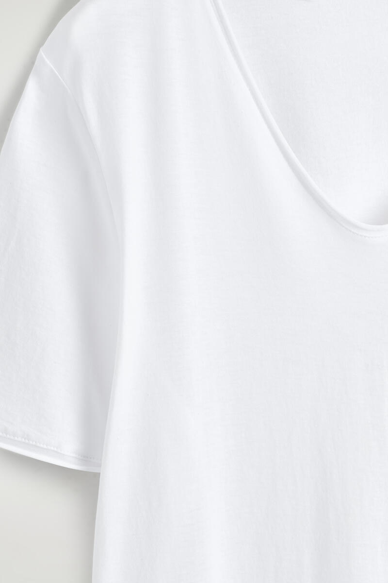 COS UネックライトウェイトコットンTシャツ