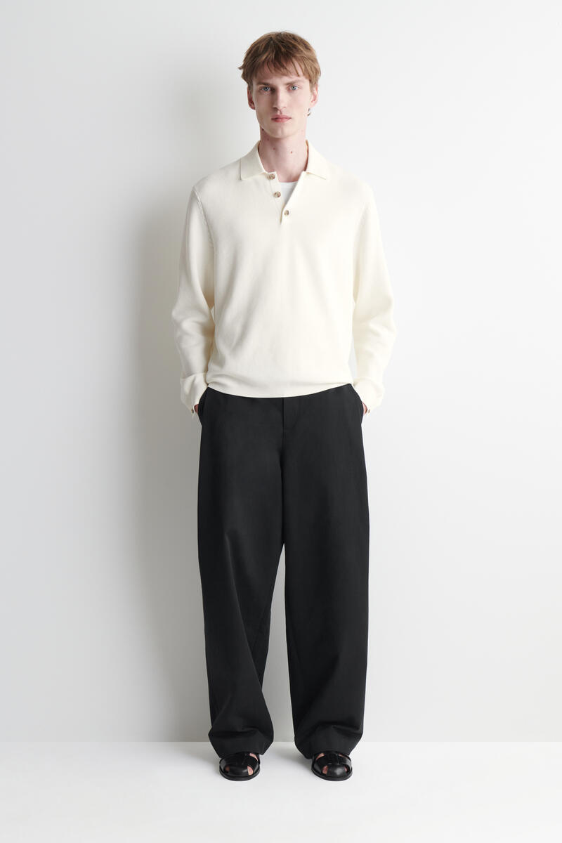 HONEYCOMB-KNIT POLO SHIRT ハニカムニットポロシャツ オフホワイト