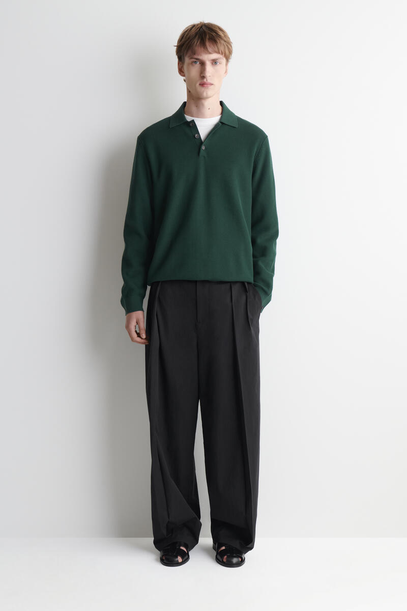 COS ハニカムニットポロシャツ