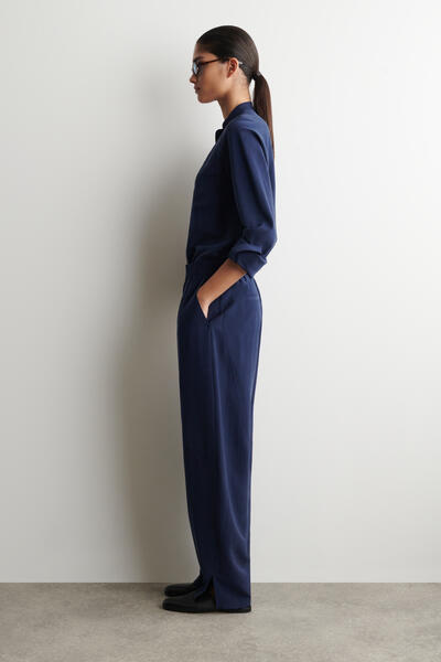 COS パネルド ゴムウエスト バレルレッグパンツ
