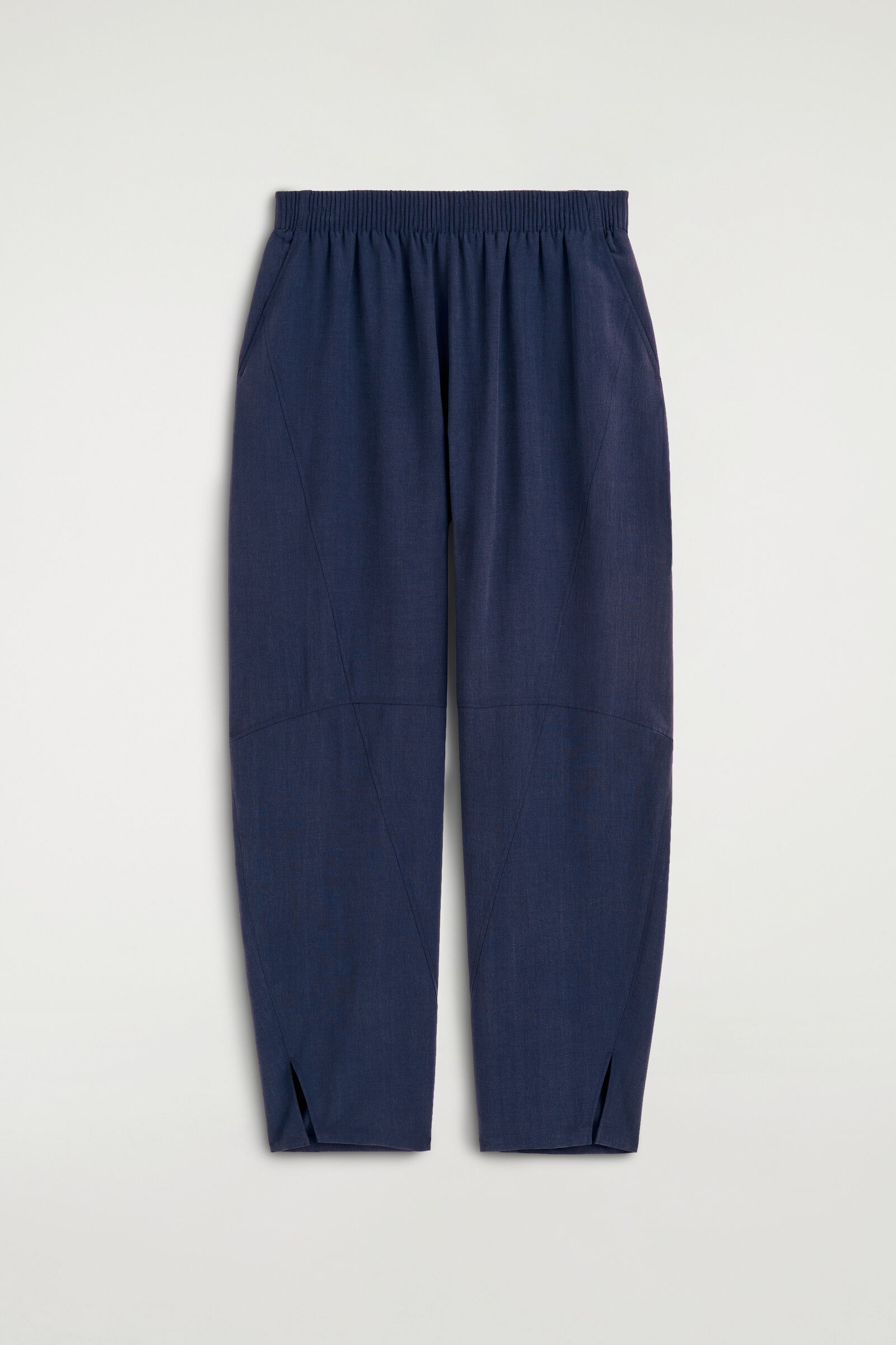 PANELLED ELASTICATED BARREL-LEG TROUSERS パネルド ゴムウエスト