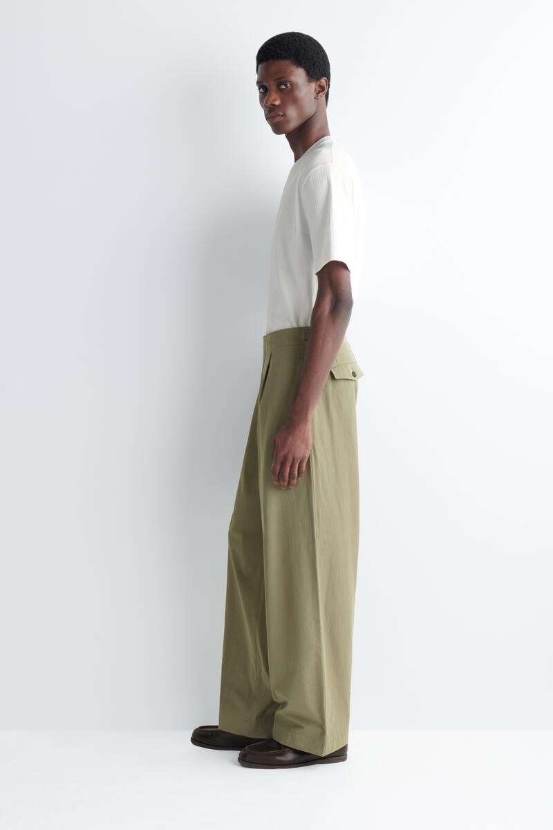 POCKET-DETAIL RELAXED-FIT WIDE-LEG TROUSERS ポケットディテール