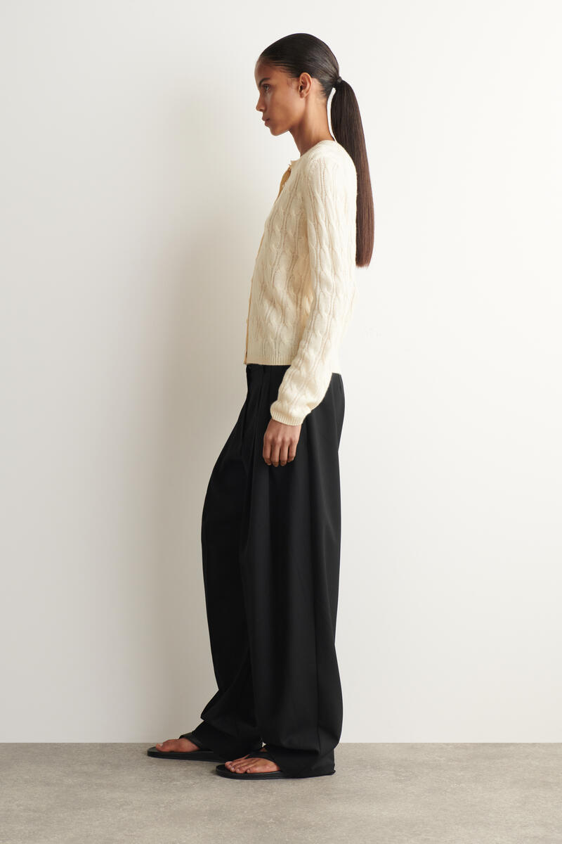 COS ケーブルニット カシミヤ カーディガン