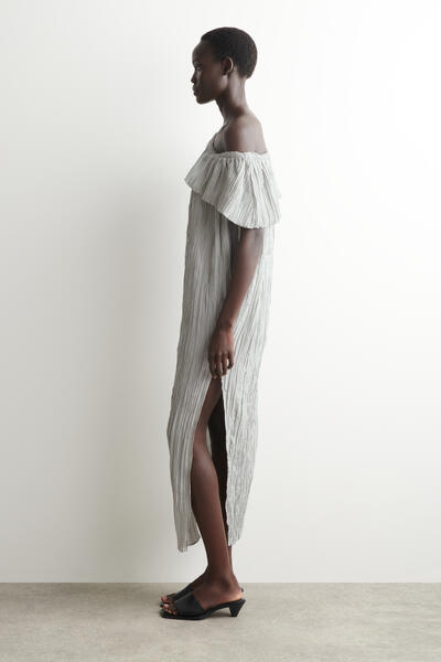 COS アシンメトリー プリーツシルクガウン