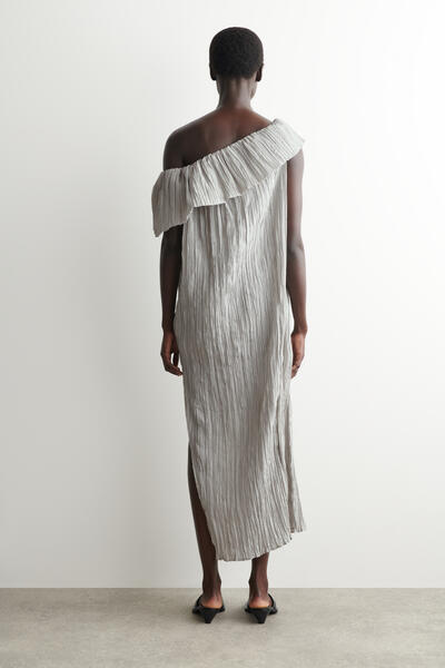 COS アシンメトリー プリーツシルクガウン