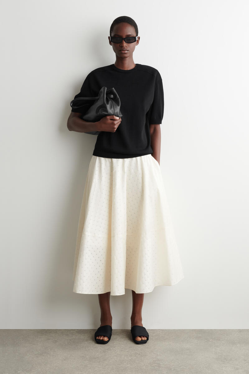 SCULPTED SILK-COTTON T-SHIRT 彫刻的なシルクコットンTシャツ