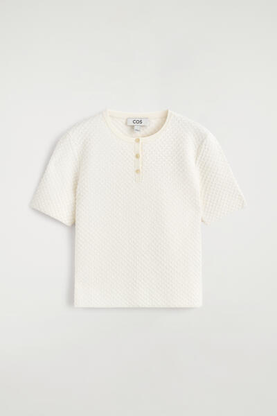 COS ジャカードニット ヘンリーネックTシャツ