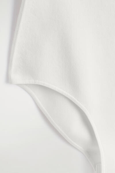 COS ストラップレス リブ シルク ボディスーツ