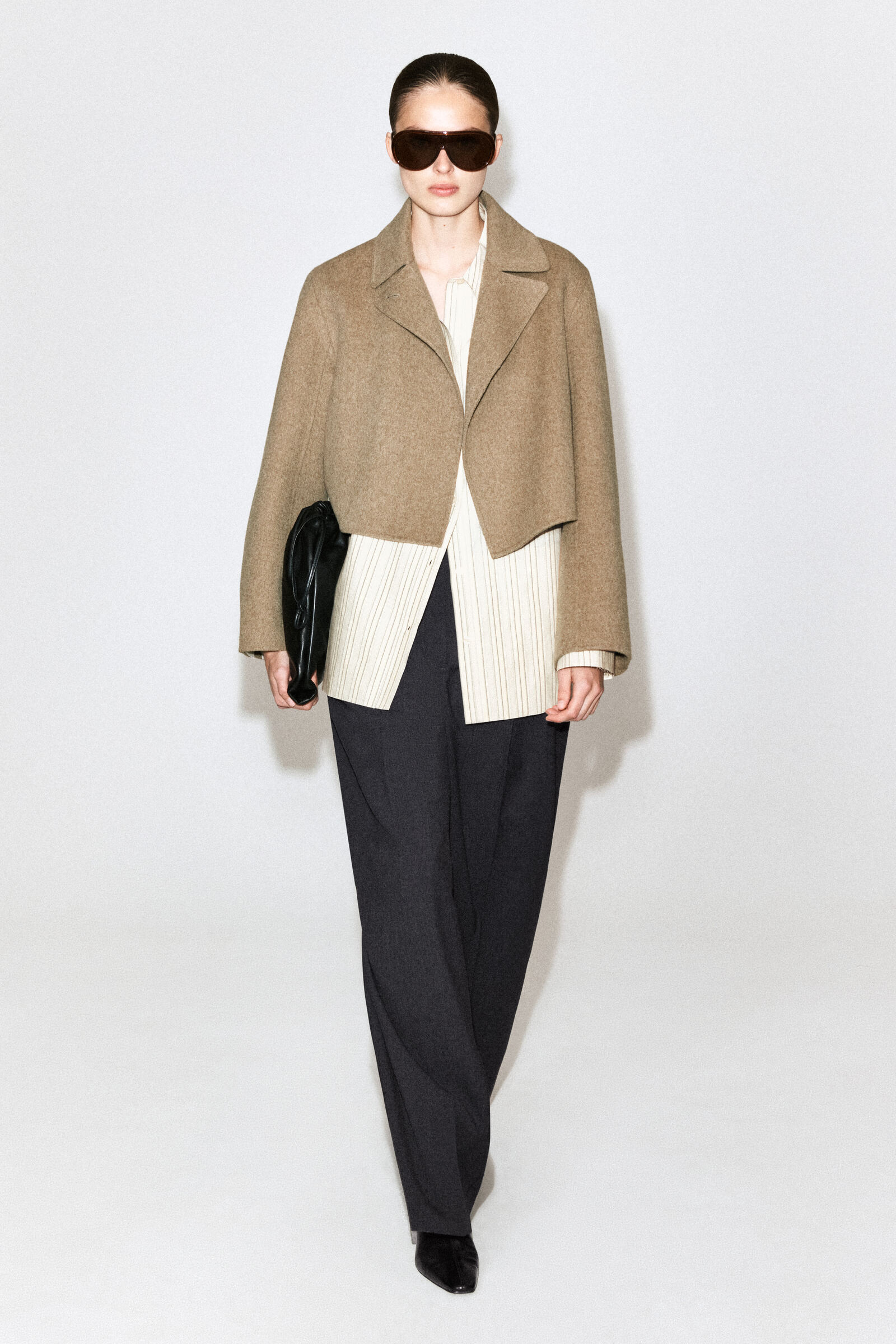 OVERSIZED CROPPED DOUBLE-FACED WOOL JACKET オーバーサイズ