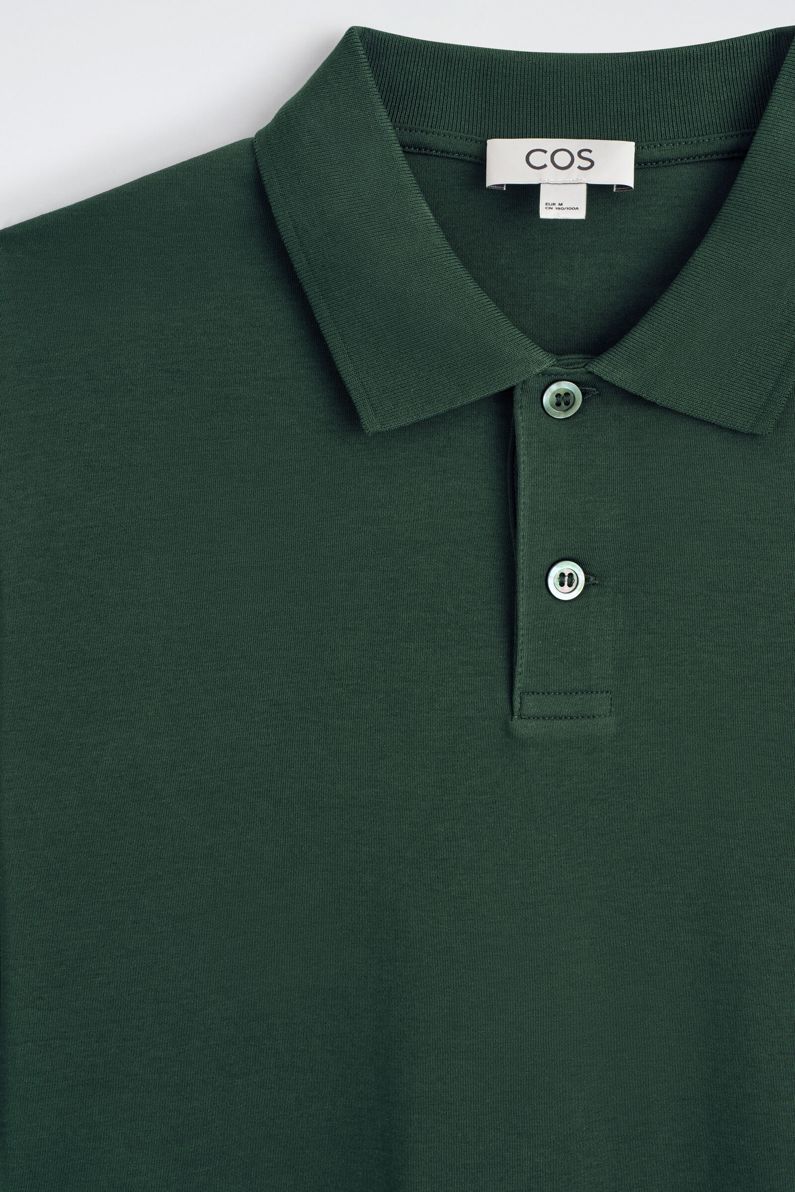 COS ジャージーポロシャツ ダークカーキ INTERLOCK COTTON POLO SHIRT インターロックコットンポロシャツ