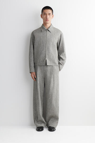 COS リネンリラックスフィット ワイドレッグパンツ