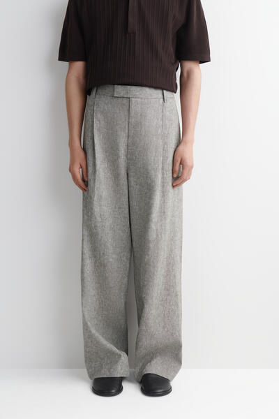 COS リネンリラックスフィット ワイドレッグパンツ