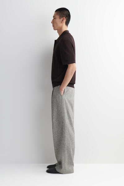 COS リネンリラックスフィット ワイドレッグパンツ