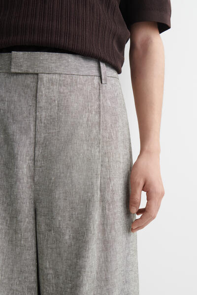 COS リネンリラックスフィット ワイドレッグパンツ