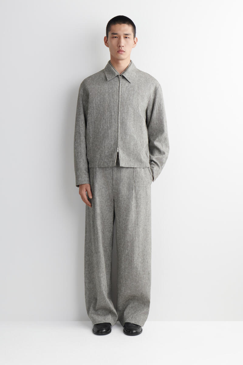 COS リネンリラックスフィット ワイドレッグパンツ