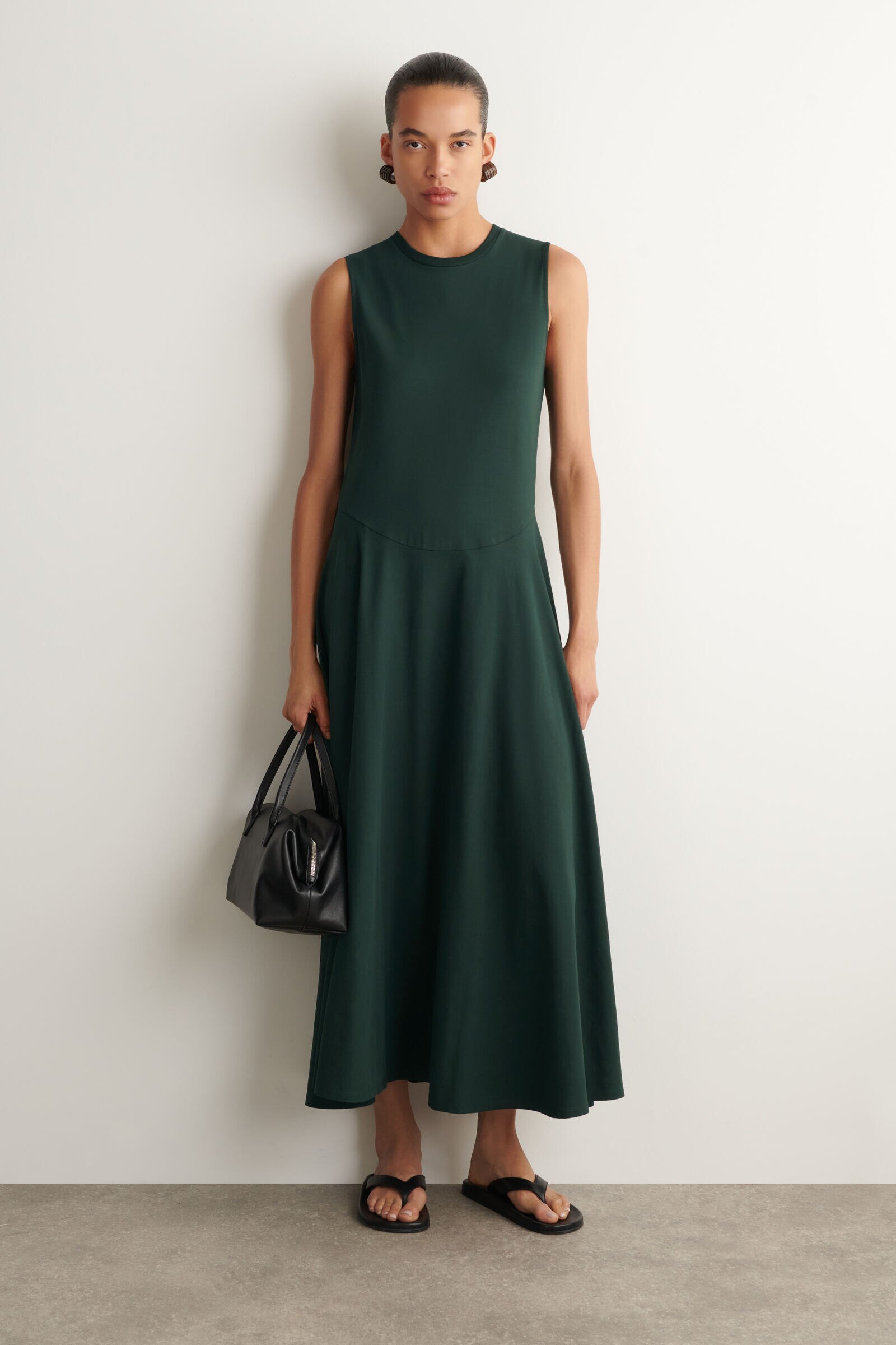 SCULPTURAL COTTON-JERSEY MIDI DRESS 立体的コットンジャージー